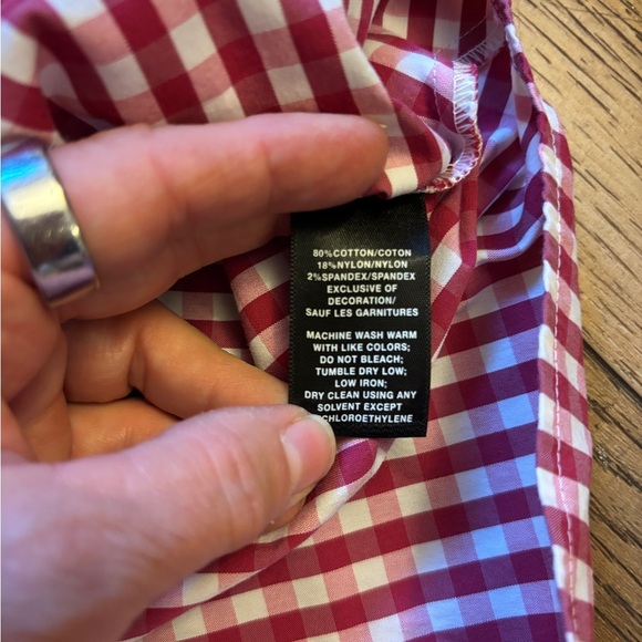 Lafayette 148 New York Red and White Checkered Shirt - Picture 4 of 4